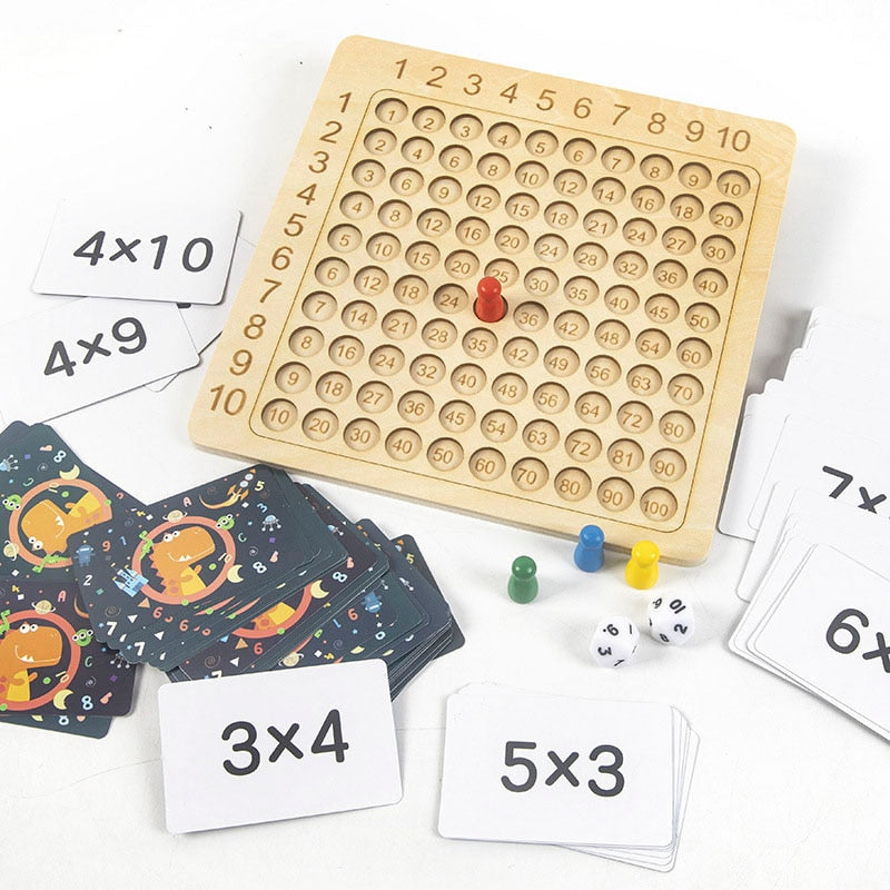 Jeu de plateau de multiplication Montessori en bois